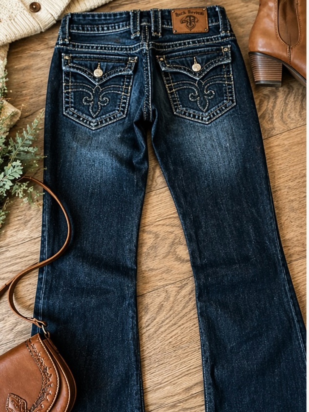 Rock Revival Women's Dark Blue Boot Cut Jeans